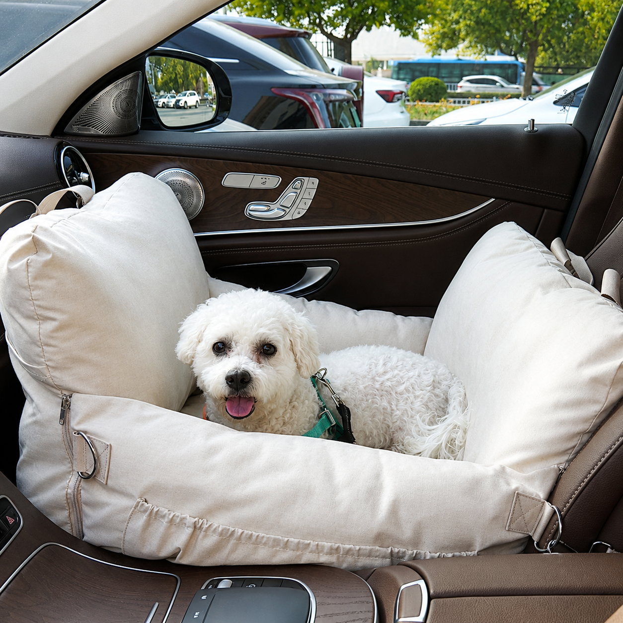 Siège Auto Confort & Sécurité pour Chien en Lin