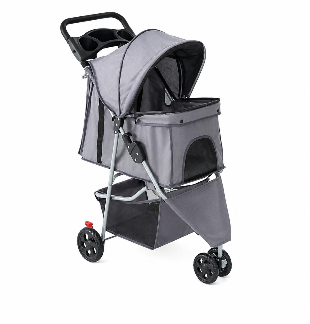 Poussette pour chien et chat - Grise