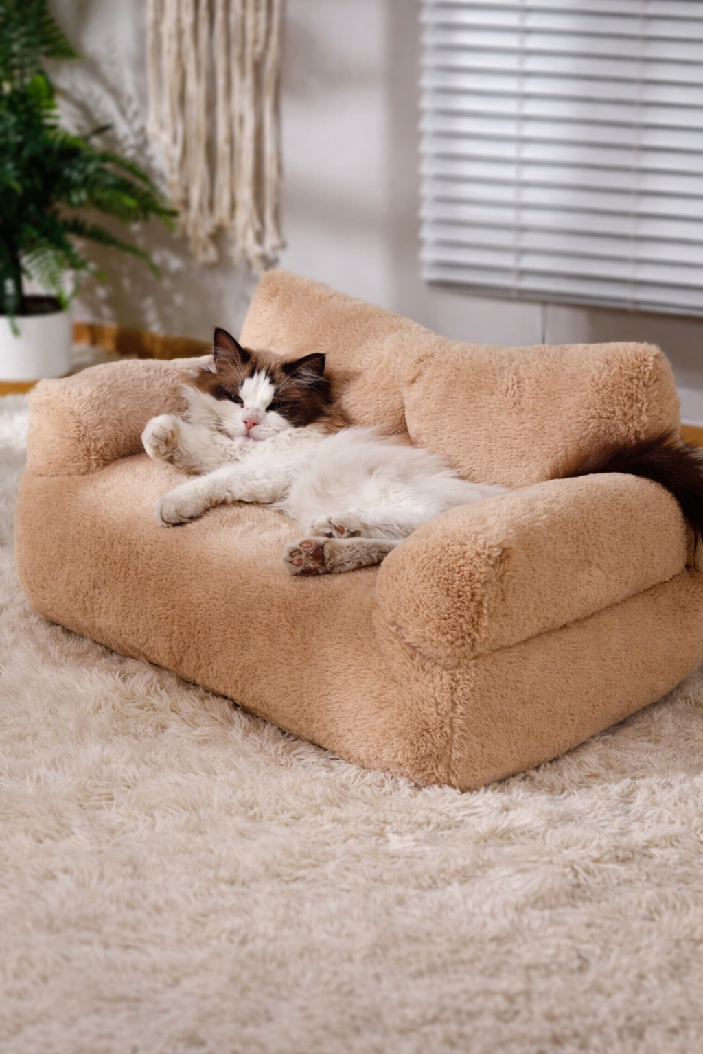 Canapé Lit Luxe en Peluche pour Chat & Chien