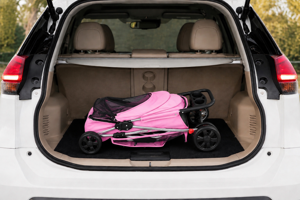 Poussette pour chien et chat - Rose